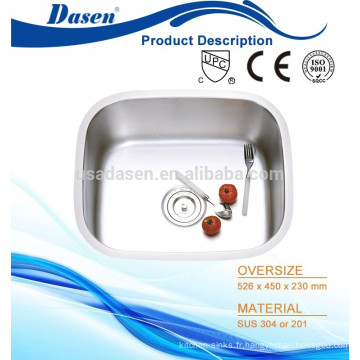 États-Unis standard soulever un seul bol 20x18 dans la cuisine lavabo évier Foshan usine